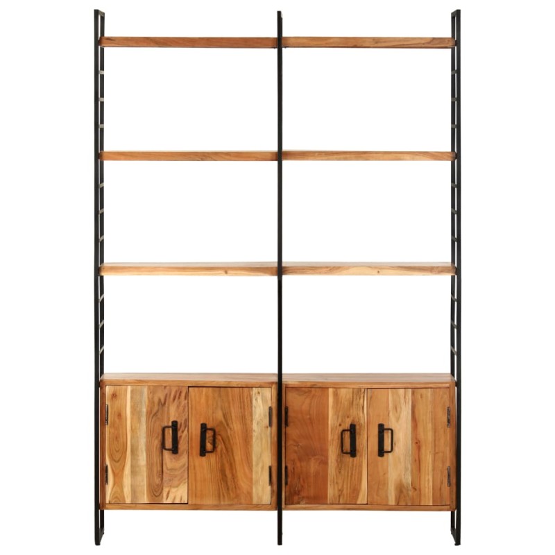 vidaXL Βιβλιοθήκη με 4 Επίπεδα 124 x 30 x 180 εκ. Μασίφ Ξύλο Ακακίας
