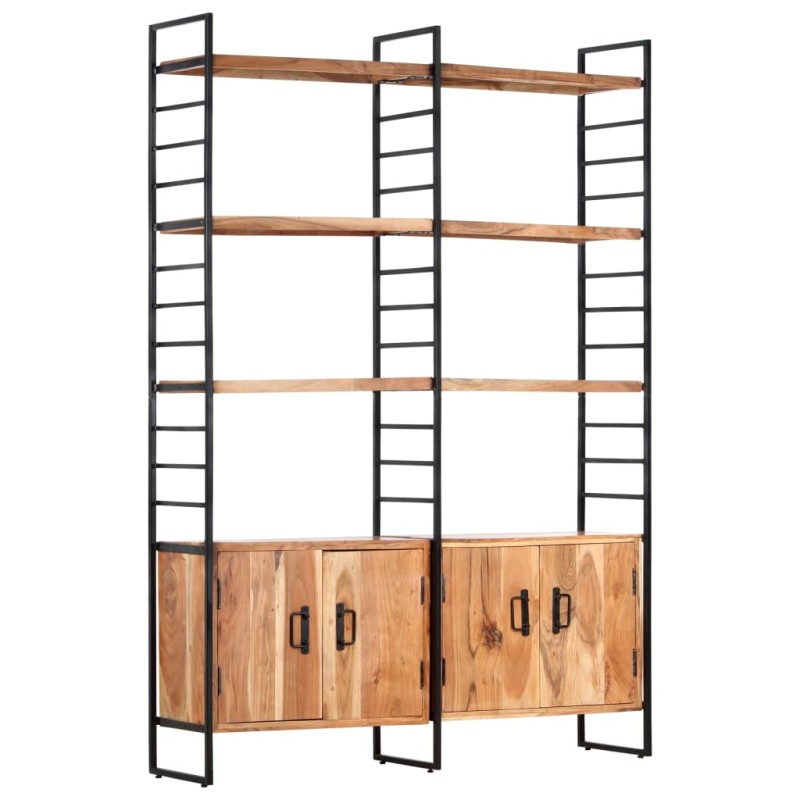 vidaXL Βιβλιοθήκη με 4 Επίπεδα 124 x 30 x 180 εκ. Μασίφ Ξύλο Ακακίας