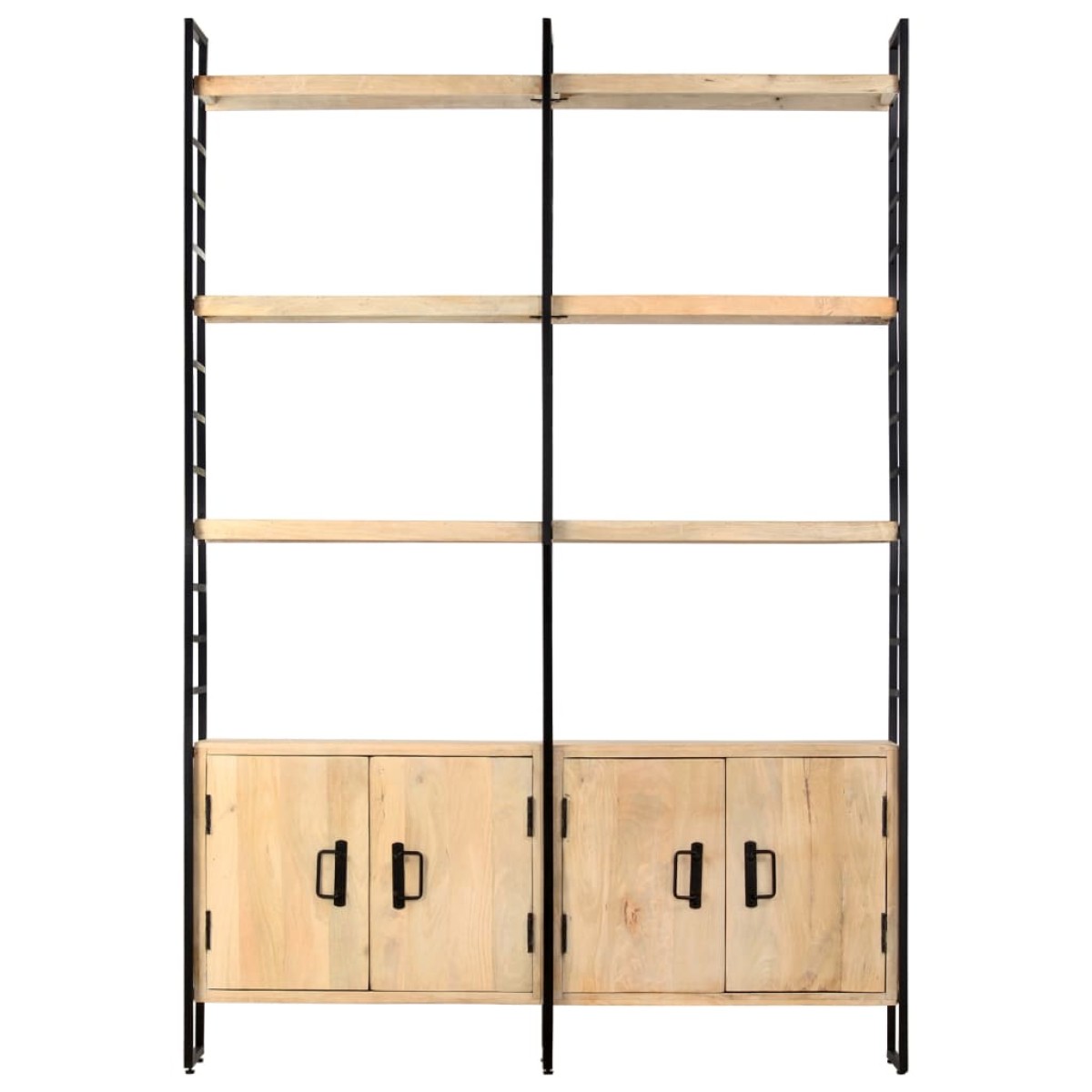 vidaXL Βιβλιοθήκη με 4 Επίπεδα 124 x 30 x 180 εκ. Μασίφ Ξύλο Μάνγκο