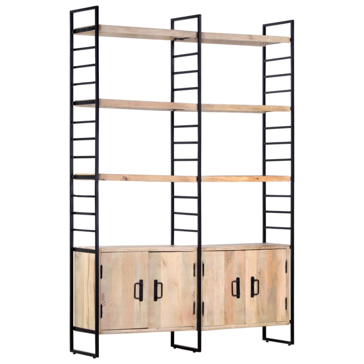 vidaXL Βιβλιοθήκη με 4 Επίπεδα 124 x 30 x 180 εκ. Μασίφ Ξύλο Μάνγκο