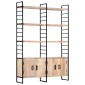 vidaXL Βιβλιοθήκη με 4 Επίπεδα 124 x 30 x 180 εκ. Μασίφ Ξύλο Μάνγκο