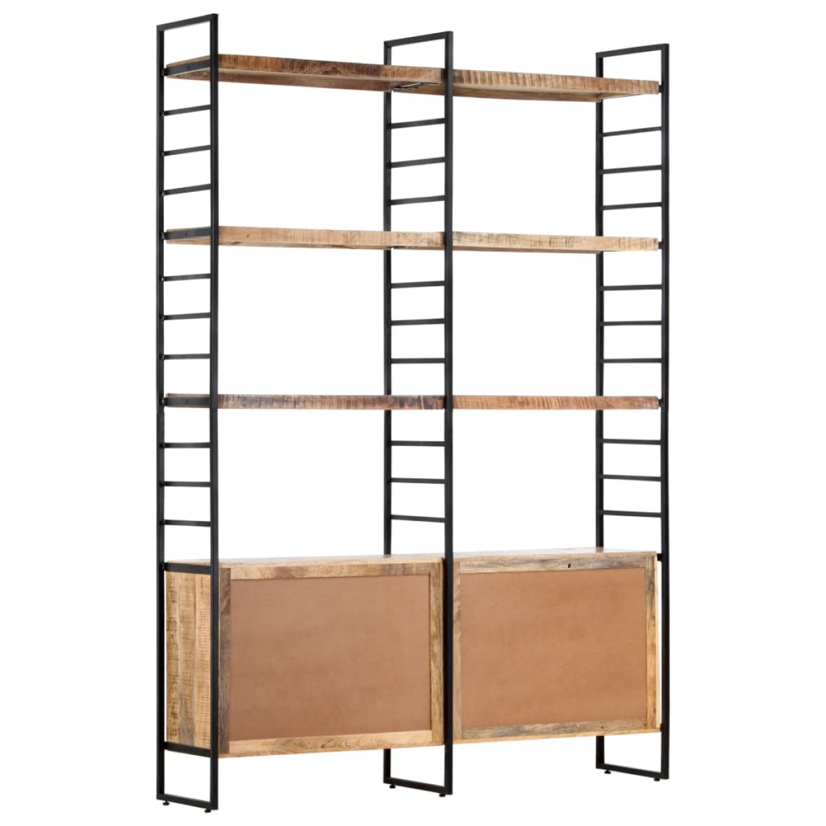vidaXL Βιβλιοθήκη με 4 Επίπεδα 124x30x180 εκ. Ακατέργαστο Ξύλο Μάνγκο
