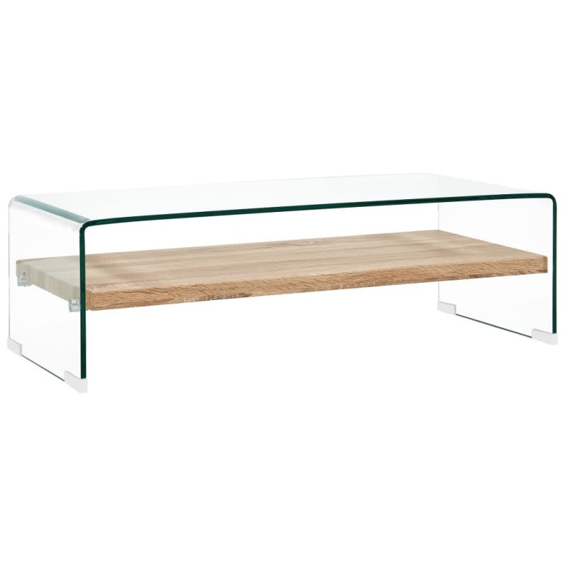 vidaXL Τραπεζάκι Σαλονιού Διάφανο 98 x 45 x 31 εκ. από Ψημένο Γυαλί