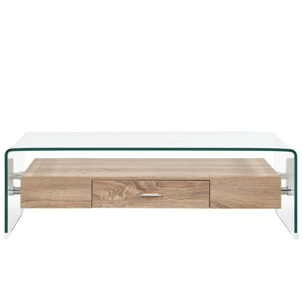 vidaXL Τραπεζάκι Σαλονιού Διάφανο 98 x 45 x 31 εκ. από Ψημένο Γυαλί