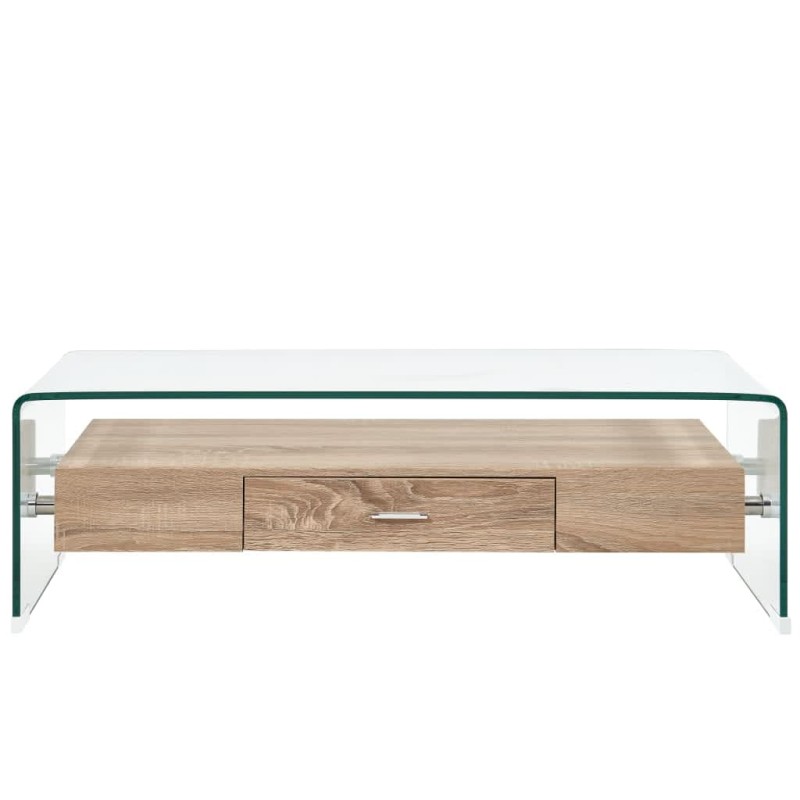 vidaXL Τραπεζάκι Σαλονιού Διάφανο 98 x 45 x 31 εκ. από Ψημένο Γυαλί