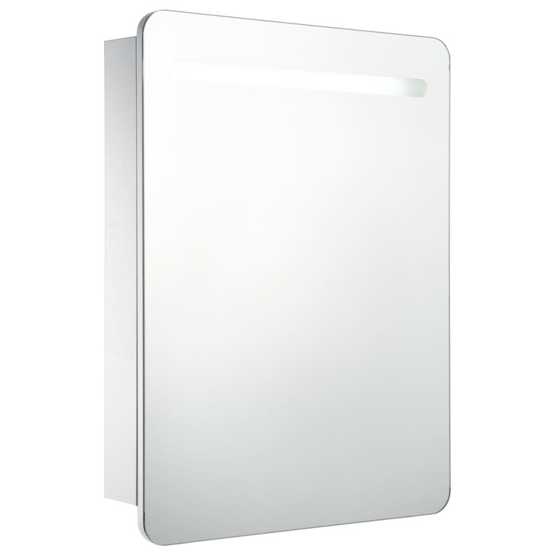 vidaXL Ντουλάπι Μπάνιου με Καθρέφτη και Φωτισμό LED 60 x 11 x 80 εκ.