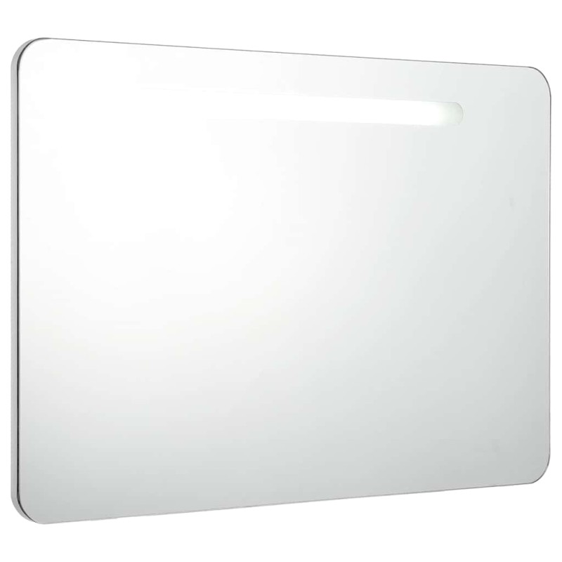 vidaXL Ντουλάπι Μπάνιου με Καθρέφτη και Φωτισμό LED 80 x 9,5 x 55 εκ.