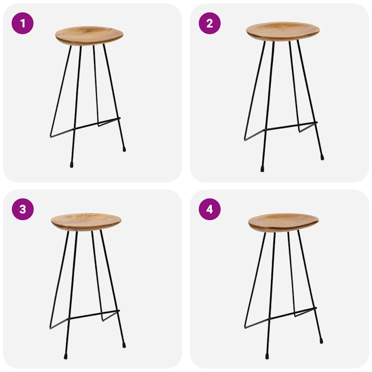 vidaXL Σκαμπό Μπαρ 2 τεμ. από Μασίφ Ξύλο Teak