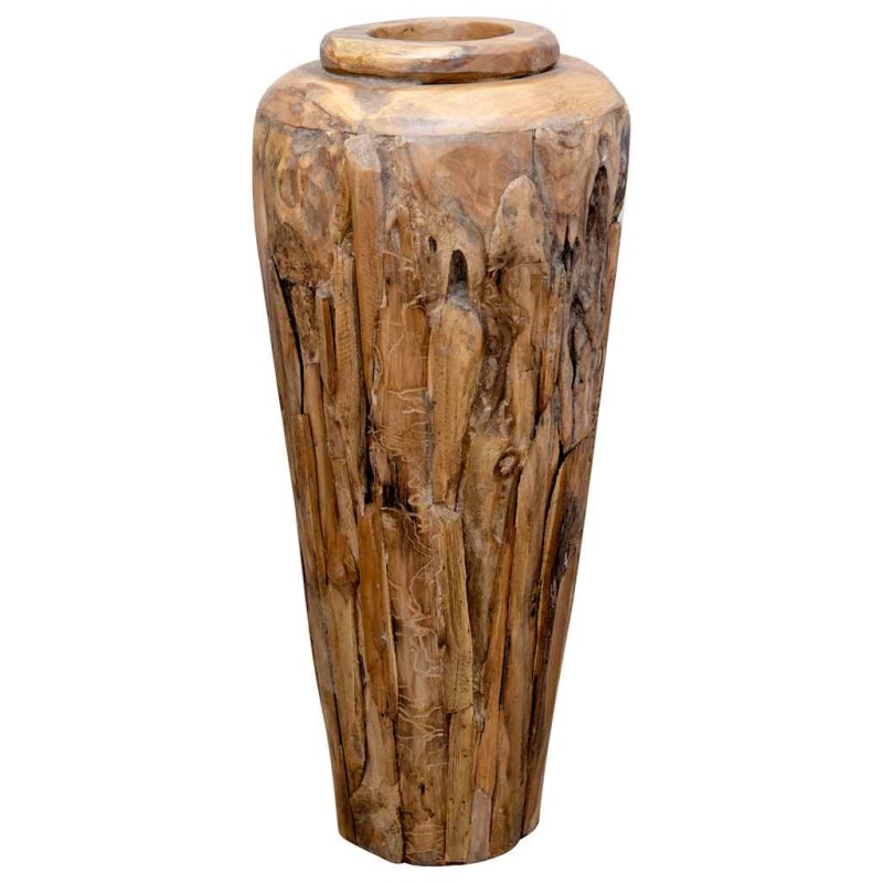 vidaXL Βάζο Διακοσμητικό 40 x 100 εκ. από Μασίφ Ξύλο Teak