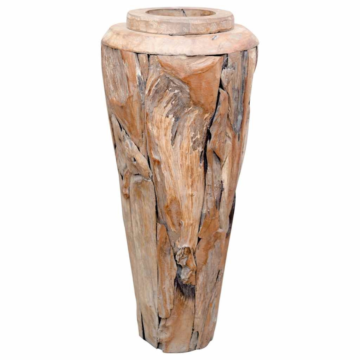 vidaXL Βάζο Διακοσμητικό 40 x 100 εκ. από Μασίφ Ξύλο Teak