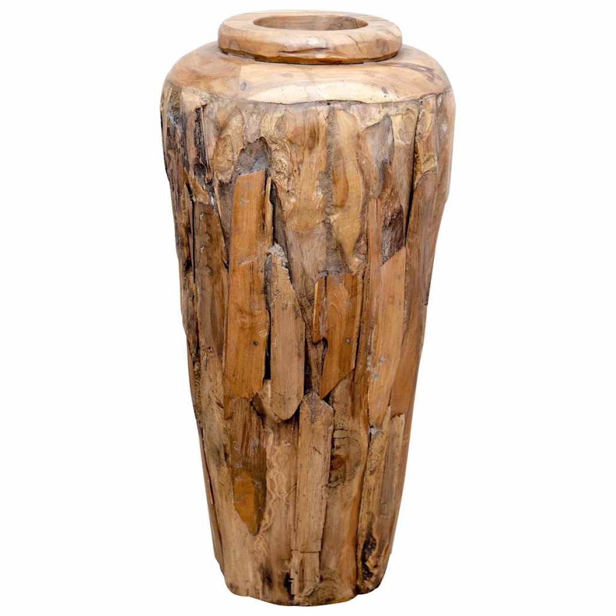 vidaXL Βάζο Διακοσμητικό 40 x 80 εκ. από Μασίφ Ξύλο Teak