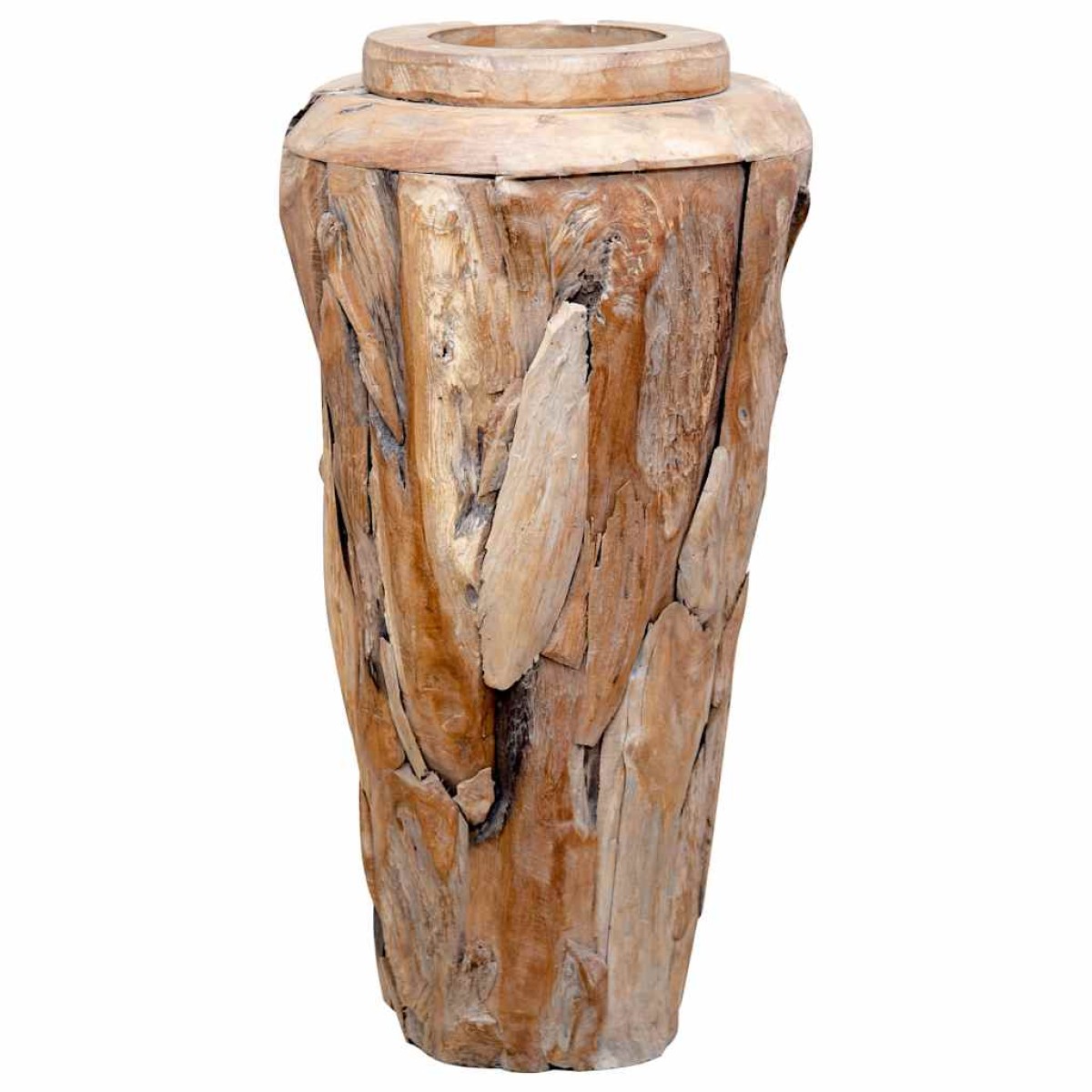 vidaXL Βάζο Διακοσμητικό 40 x 80 εκ. από Μασίφ Ξύλο Teak