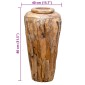 vidaXL Βάζο Διακοσμητικό 40 x 80 εκ. από Μασίφ Ξύλο Teak