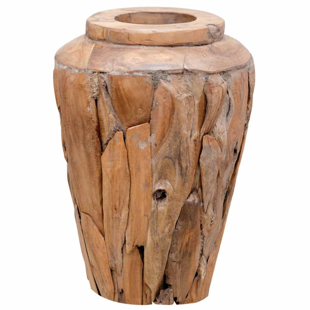 vidaXL Βάζο Διακοσμητικό 40 x 60 εκ. από Μασίφ Ξύλο Teak