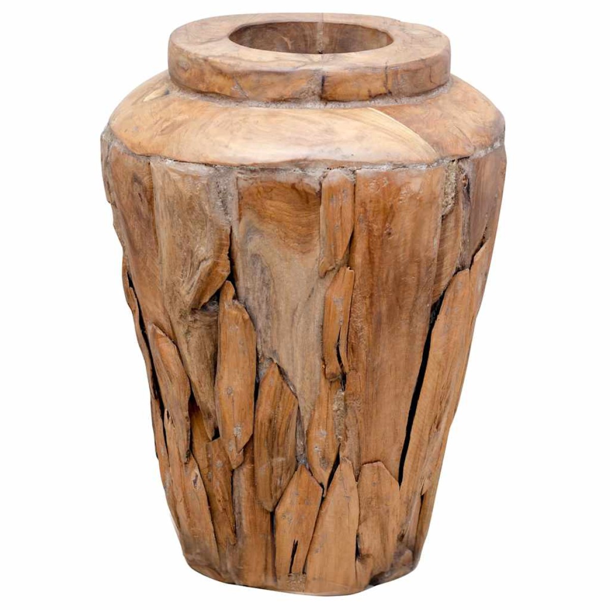 vidaXL Βάζο Διακοσμητικό 40 x 60 εκ. από Μασίφ Ξύλο Teak