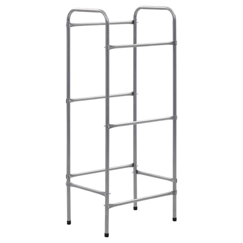 vidaXL Ράφι Αποθήκευσης για 3 Κιβώτια Ασημί 50x33x116 εκ. Ατσάλινο