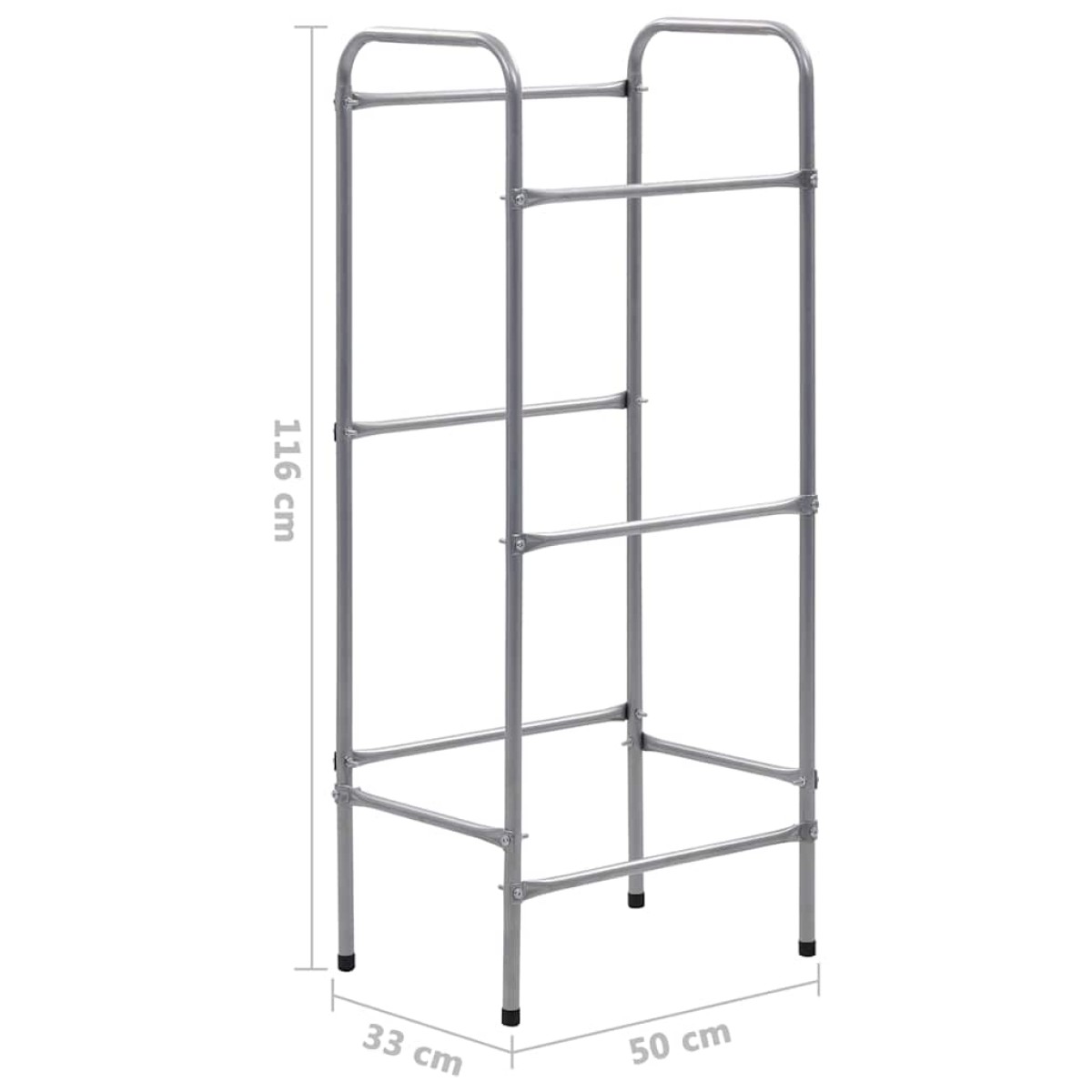 vidaXL Ράφι Αποθήκευσης για 3 Κιβώτια Ασημί 50x33x116 εκ. Ατσάλινο