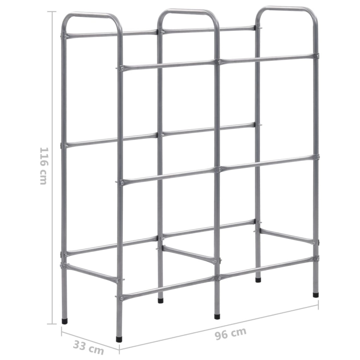 vidaXL Ράφι Αποθήκευσης για 3 Κιβώτια Ασημί 96x33x116 εκ. Ατσάλινο