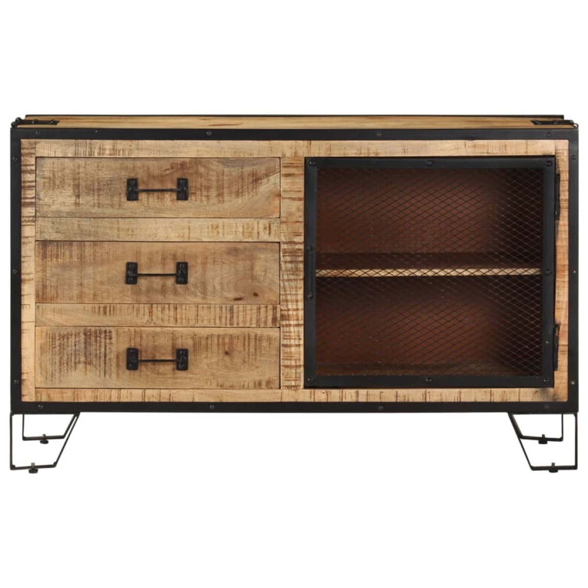 vidaXL Ντουλάπι με Συρτάρια 100x31x60 εκ Μασίφ Ακατέργαστο Ξύλο Μάνγκο