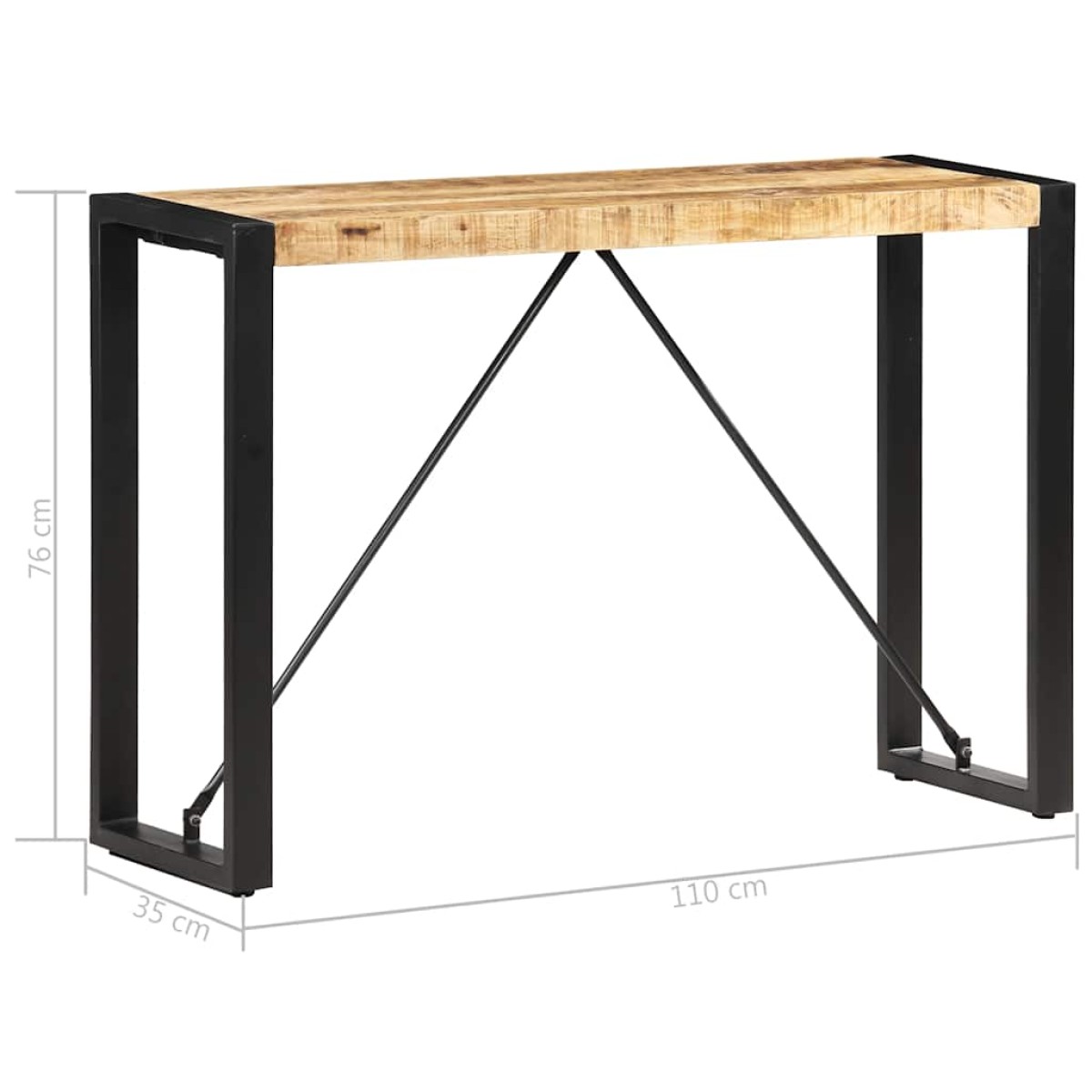 vidaXL Τραπέζι Κονσόλα 110 x 35 x 76 εκ. από Μασίφ Ξύλο Μάνγκο