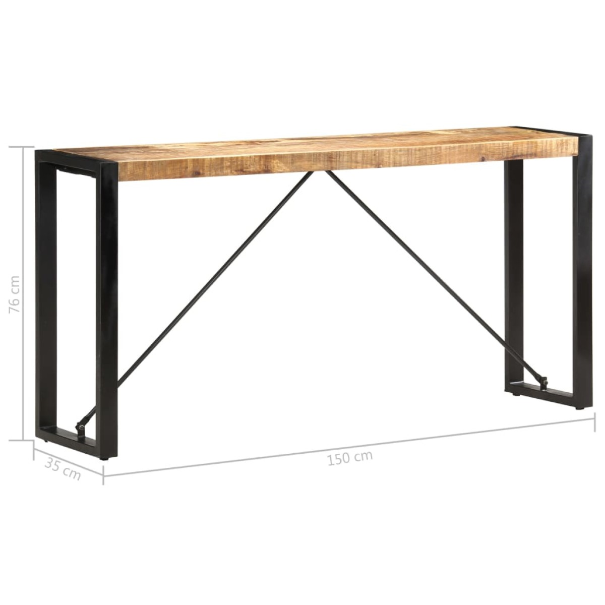 vidaXL Τραπέζι Κονσόλα 150 x 35 x 76 εκ. από Μασίφ Ξύλο Μάνγκο