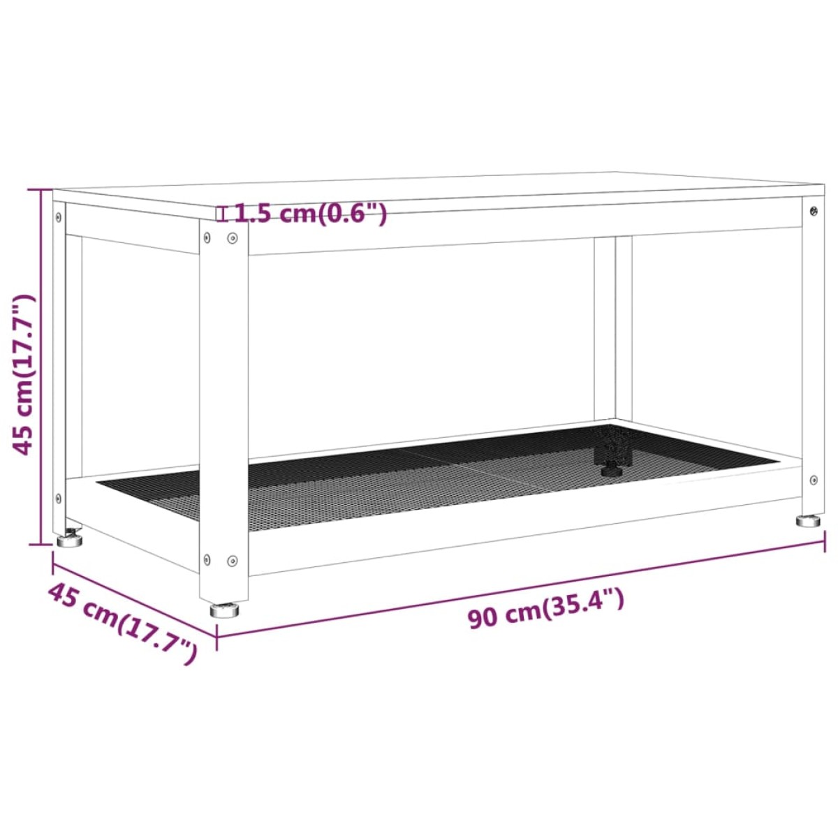 vidaXL Τραπεζάκι Σαλονιού Γκρι/Μαύρο 90x45x45 εκ. από MDF/Σίδερο