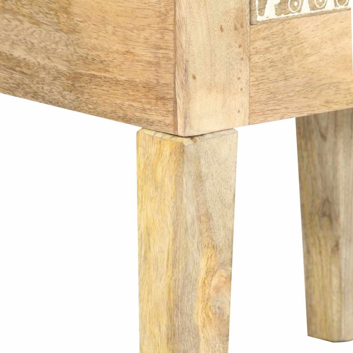 vidaXL Κομοδίνο με Χειροπ. Λεπτομέρειες 40x30x60 εκ. Μασίφ Ξύλο Μάνγκο