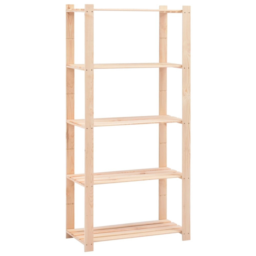 vidaXL Ραφιέρα 5 Επιπέδων 250 κ. 80x38x170 εκ. από Μασίφ Ξύλο Πεύκου