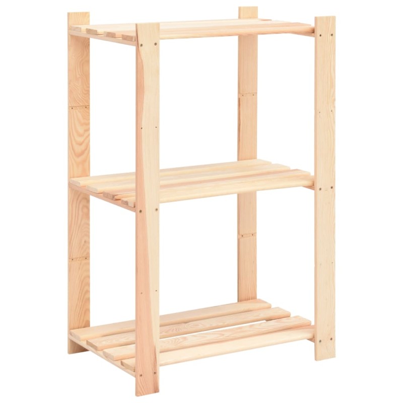 vidaXL Ραφιέρα 3 Επιπέδων 150 κ. 60x38x90 εκ. από Μασίφ Ξύλο Πεύκου