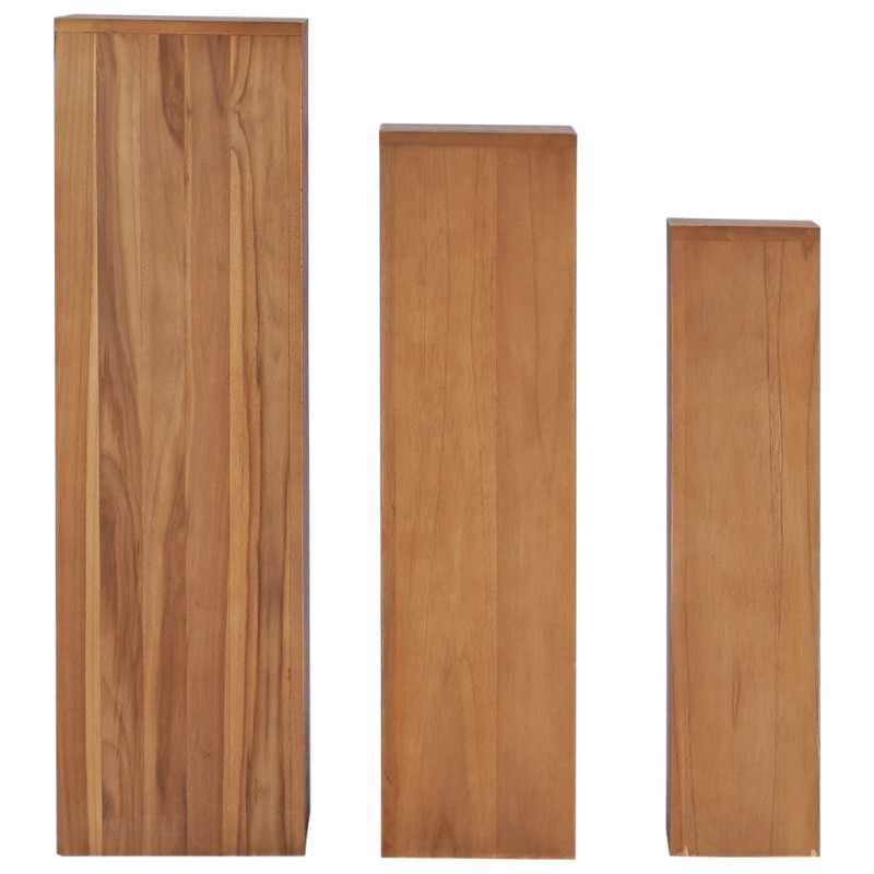 vidaXL Σετ Ανθοστήλες 3 Τεμαχίων από Μασίφ Ξύλο Teak