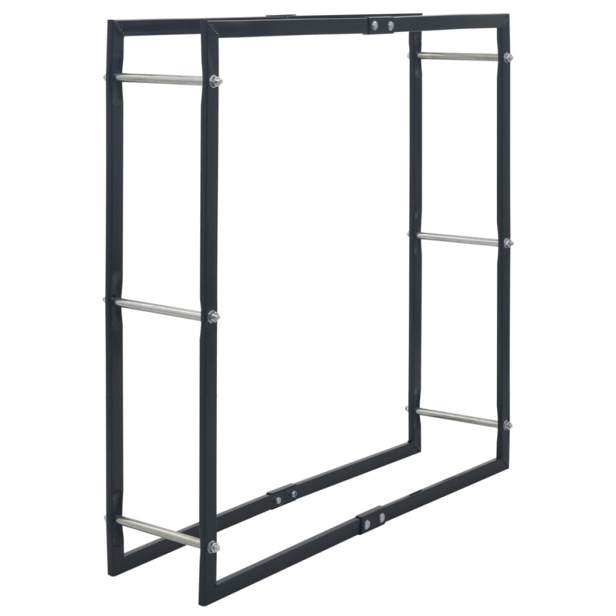vidaXL Ράφι Καυσόξυλων Μαύρο 100 x 25 x 100 εκ. Ατσάλινο