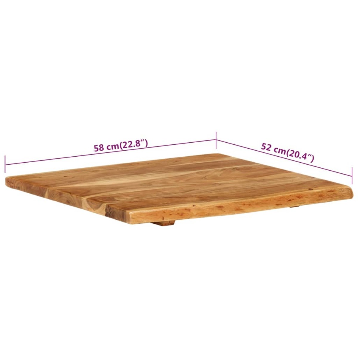 vidaXL Πάγκος Μπάνιου 58x52x2,5 εκ. από Μασίφ Ξύλο Ακακίας