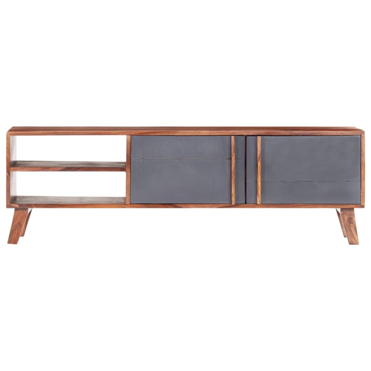 vidaXL Έπιπλο Τηλεόρασης Γκρι 140x30x45 εκ. από Μασίφ Ξύλο Sheesham