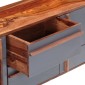 vidaXL Μπουφές Γκρι 120 x 30 x 55 εκ. από Μασίφ Ξύλο Sheesham