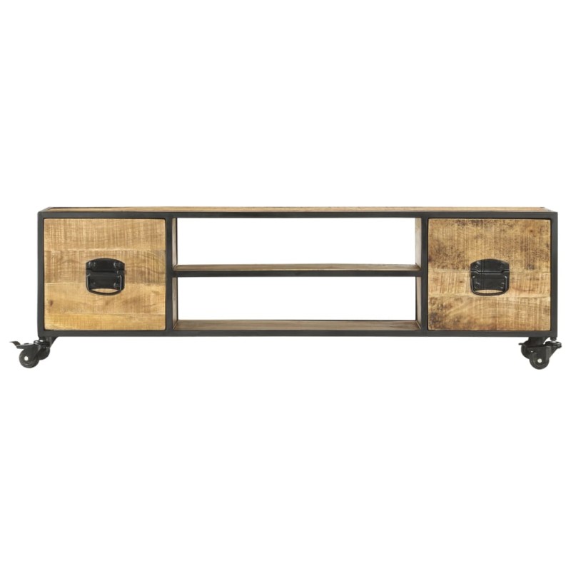 vidaXL Έπιπλο Τηλεόρασης 130 x 30 x 39 εκ. από Μασίφ Ξύλο Μάνγκο