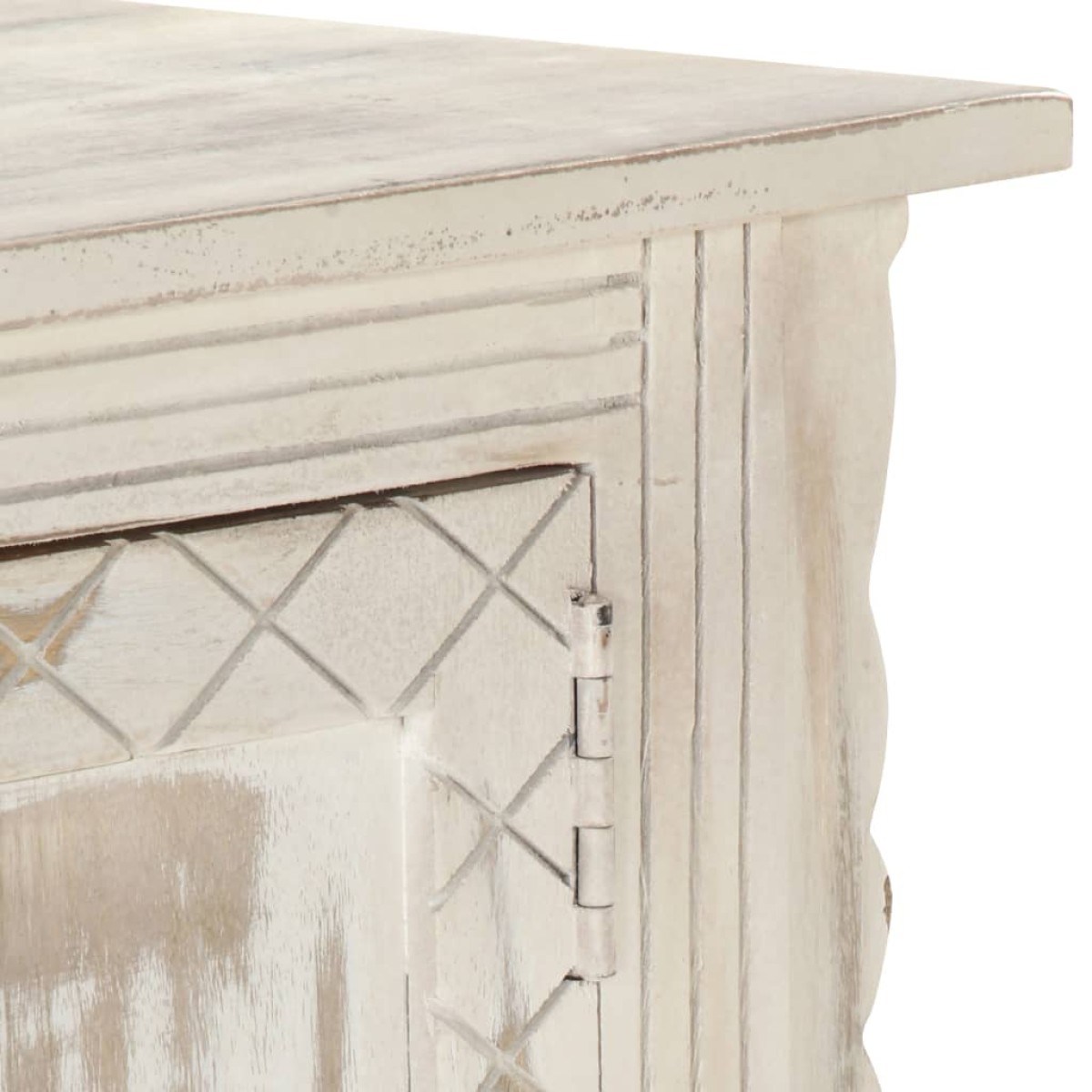 vidaXL Έπιπλο Τηλεόρασης Λευκό 140 x 30 x 35 εκ. από Μασίφ Ξύλο Μάνγκο