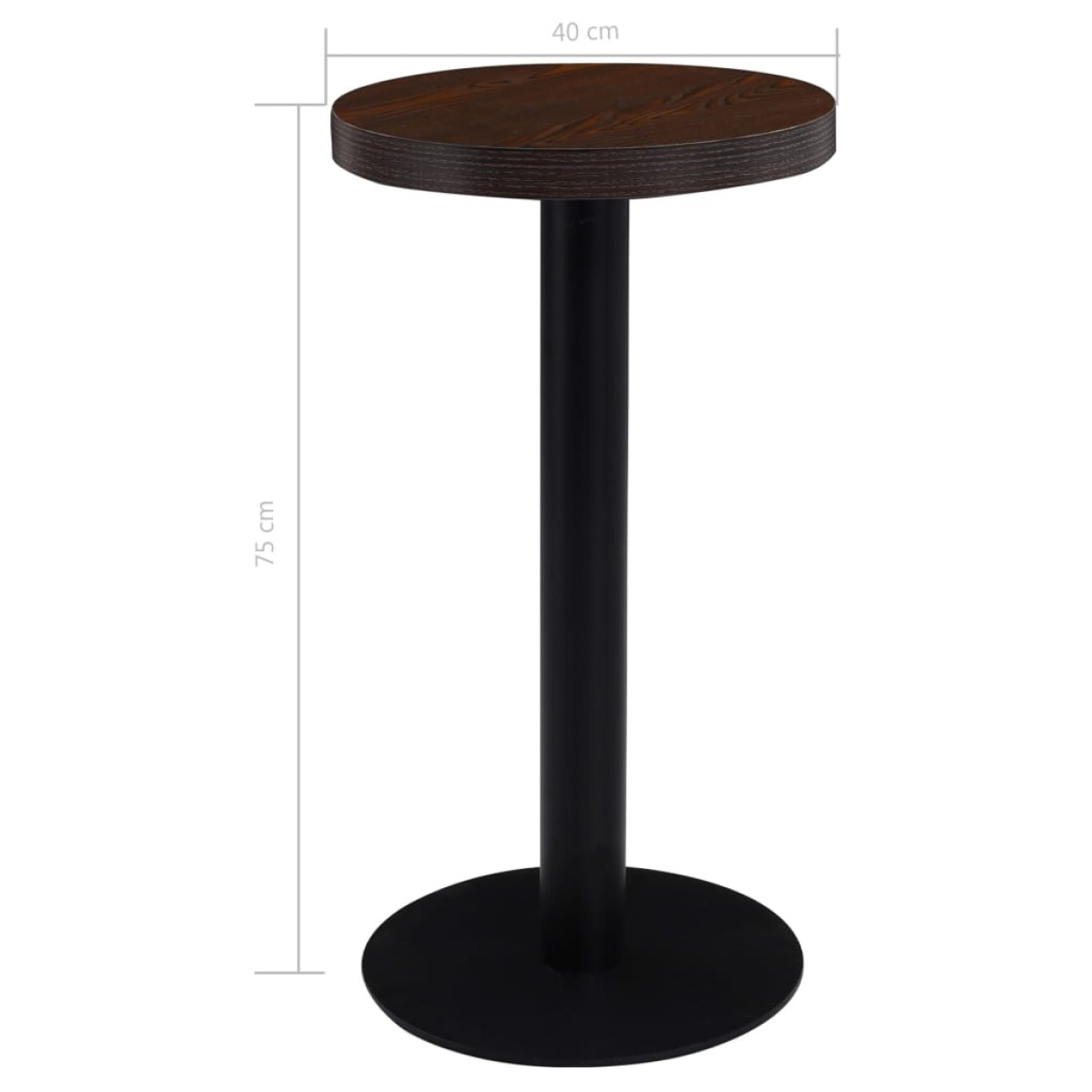 vidaXL Τραπέζι Bistro Σκούρο Καφέ 40 εκ. από MDF