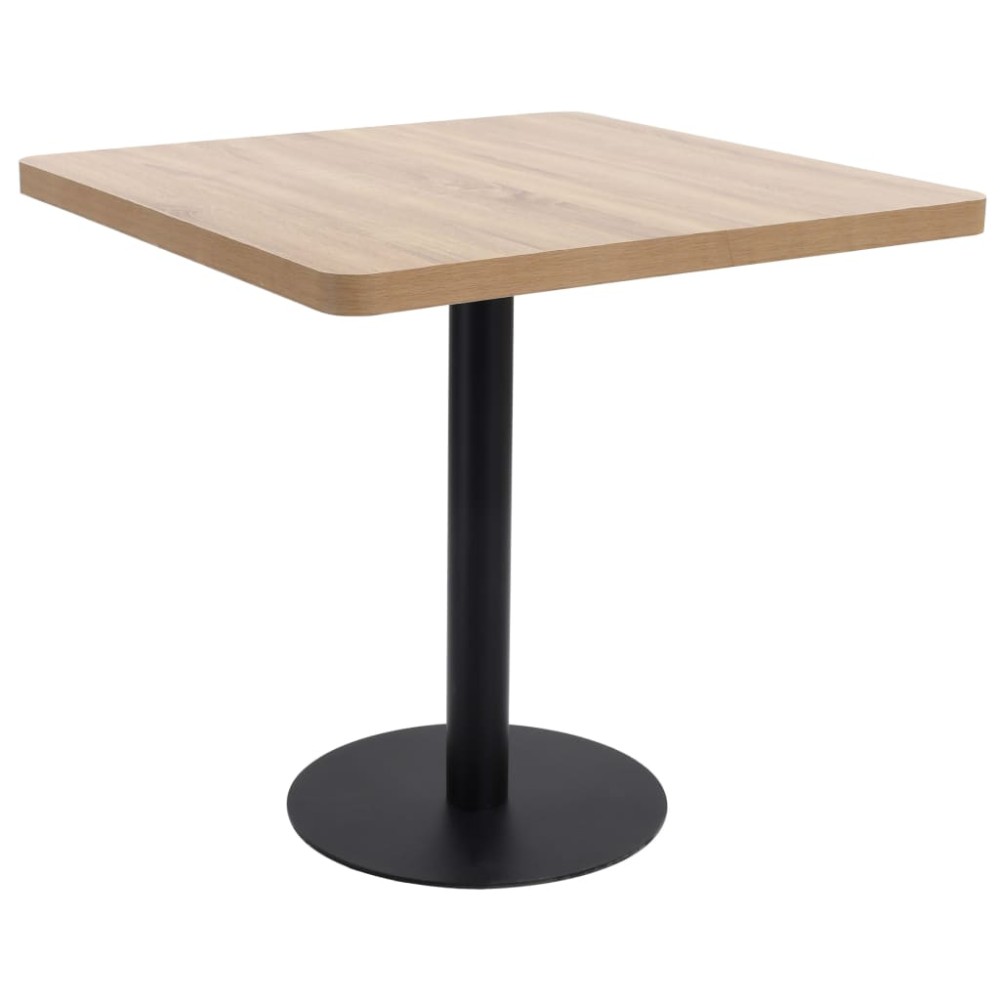 vidaXL Τραπέζι Bistro Ανοιχτό Καφέ 80 x 80 εκ. από MDF