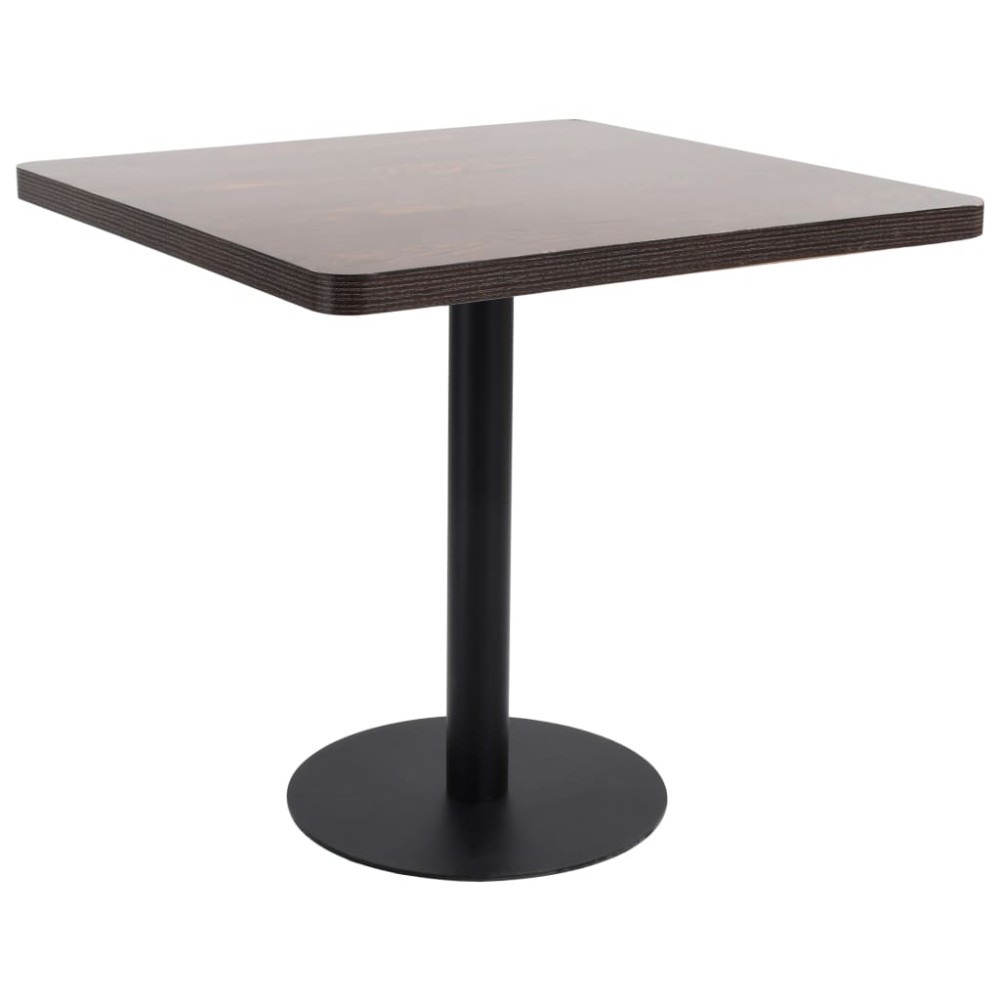 vidaXL Τραπέζι Bistro Σκούρο Καφέ 80 x 80 εκ. από MDF