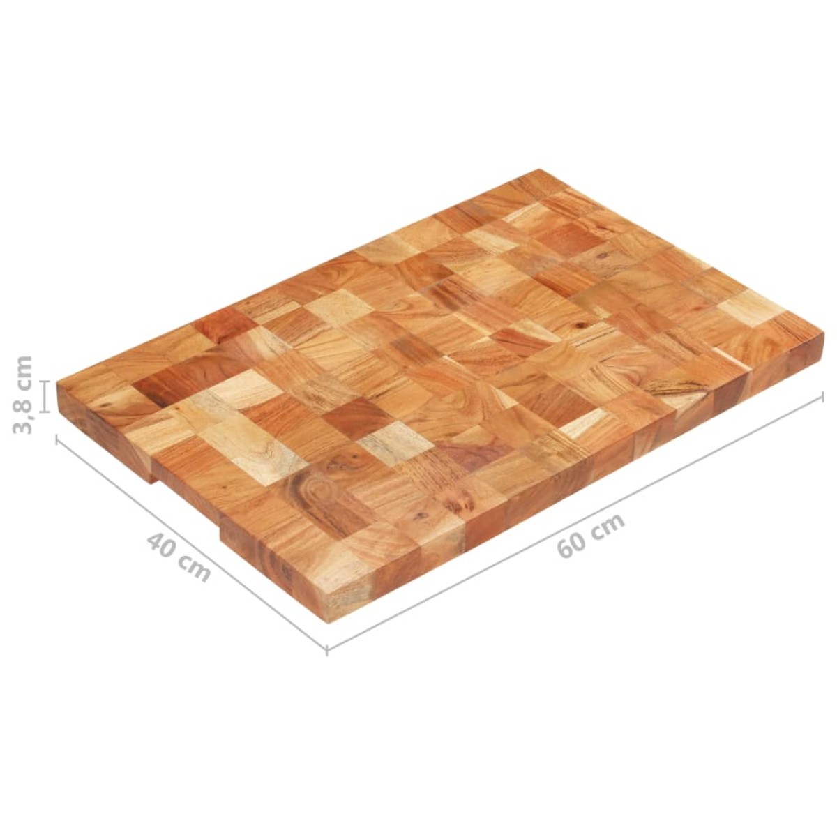 vidaXL Επιφάνεια Κοπής 60 x 40 x 3,8 εκ. από Μασίφ Ξύλο Ακακίας