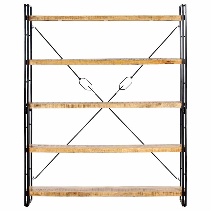 vidaXL Βιβλιοθήκη με 5 Επίπεδα 140 x 30 x 180 εκ. Μασίφ Ξύλο Μάνγκο