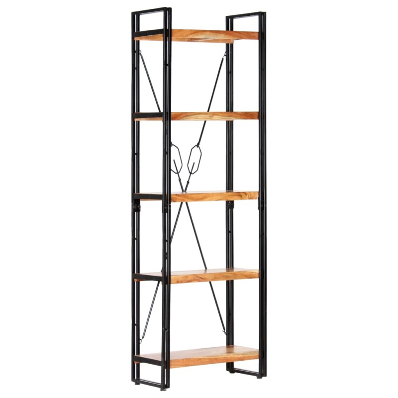 vidaXL Βιβλιοθήκη με 5 Επίπεδα 60 x 30 x 180 εκ. Μασίφ Ξύλο Ακακίας