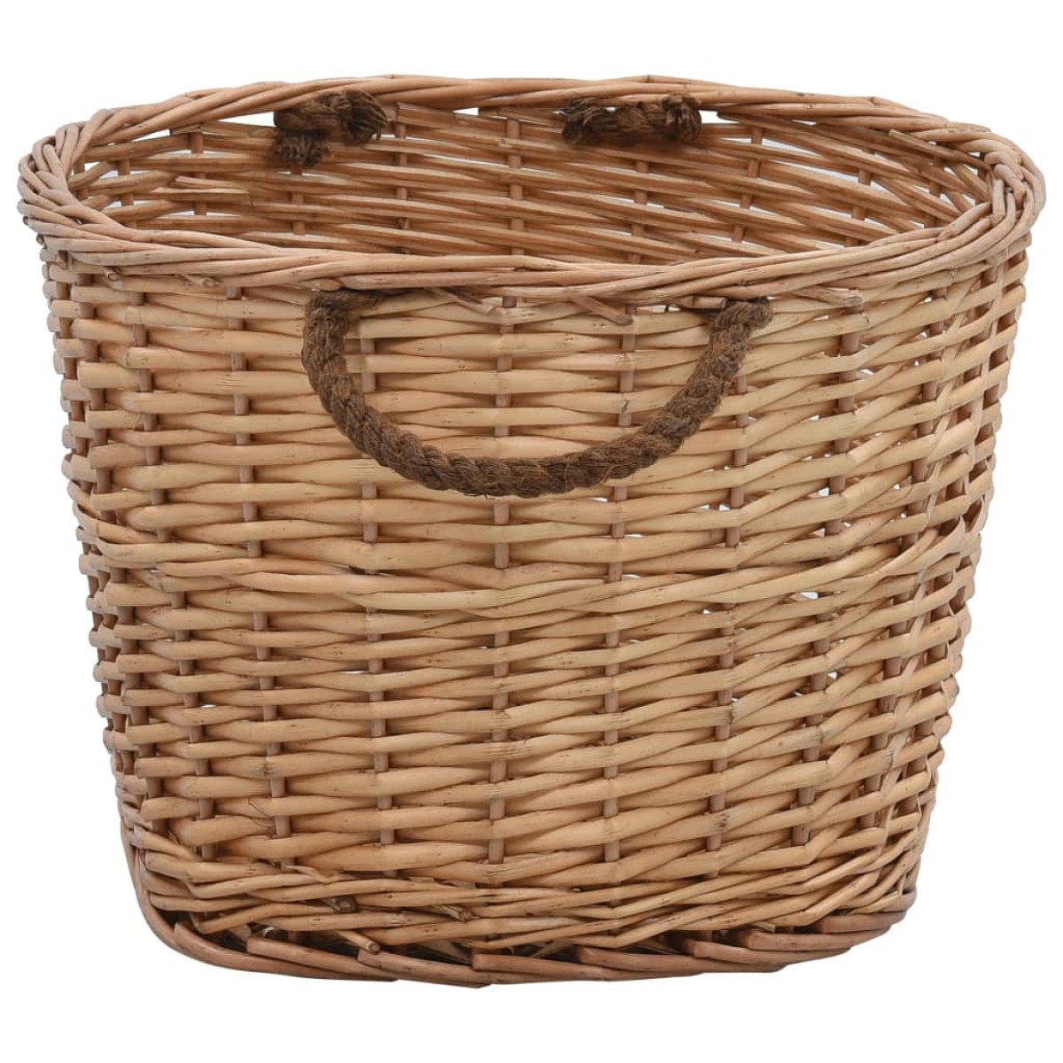 vidaXL Καλάθι Καυσόξυλων με Λαβές Μεταφοράς 58x42x29 εκ. Φυσική Ιτιά