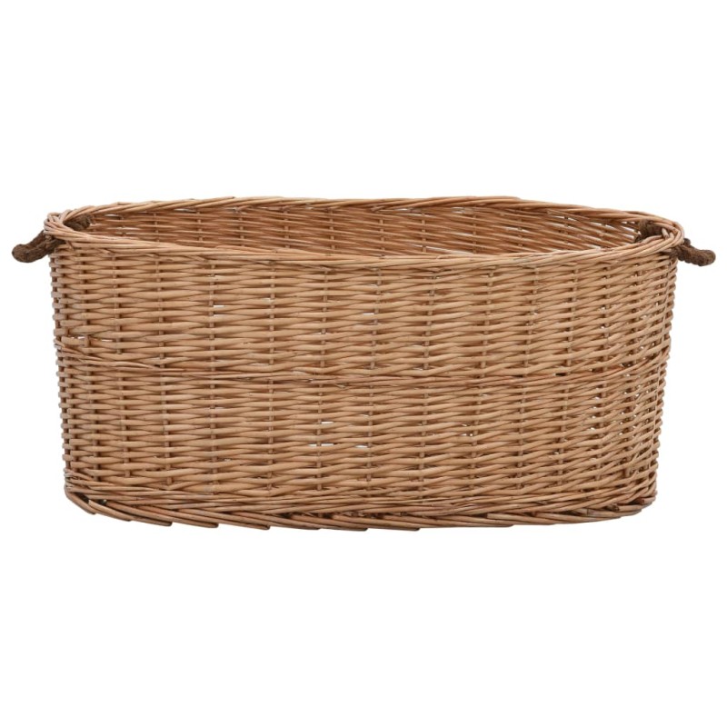 vidaXL Καλάθι Καυσόξυλων με Λαβές Μεταφοράς 78x54x34 εκ. Φυσική Ιτιά