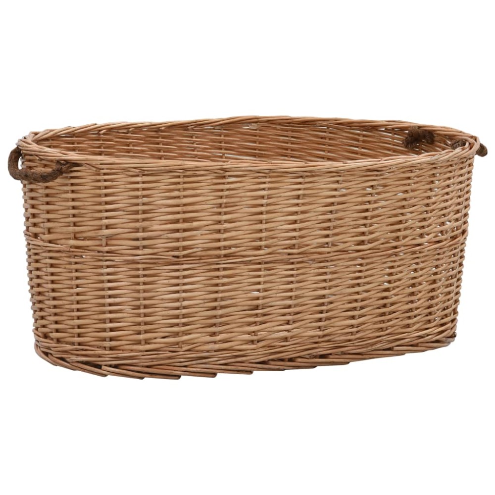 vidaXL Καλάθι Καυσόξυλων με Λαβές Μεταφοράς 78x54x34 εκ. Φυσική Ιτιά