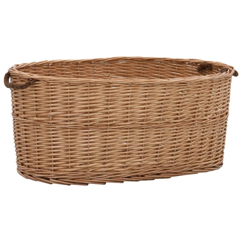 vidaXL Καλάθι Καυσόξυλων με Λαβές Μεταφοράς 78x54x34 εκ. Φυσική Ιτιά