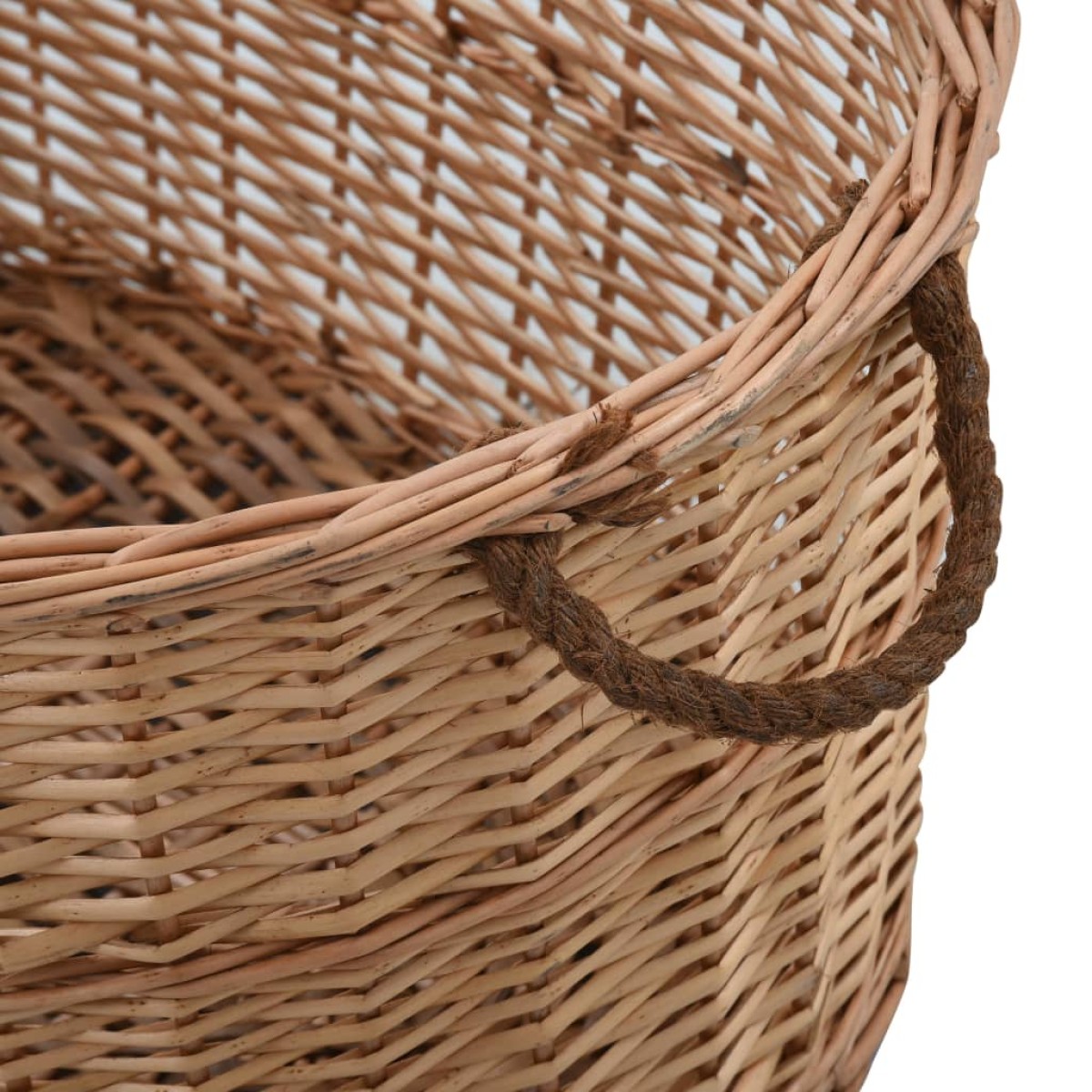 vidaXL Καλάθι Καυσόξυλων με Λαβές Μεταφοράς 88x57x34 εκ. Φυσική Ιτιά