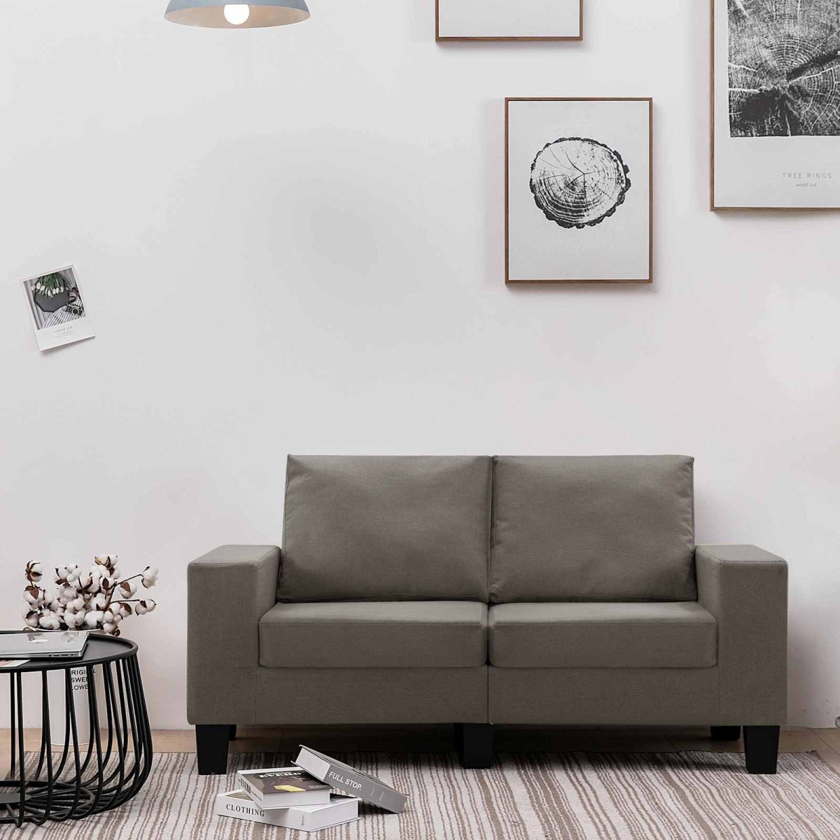 vidaXL Καναπές Taupe Διθέσιοι ύφασμα