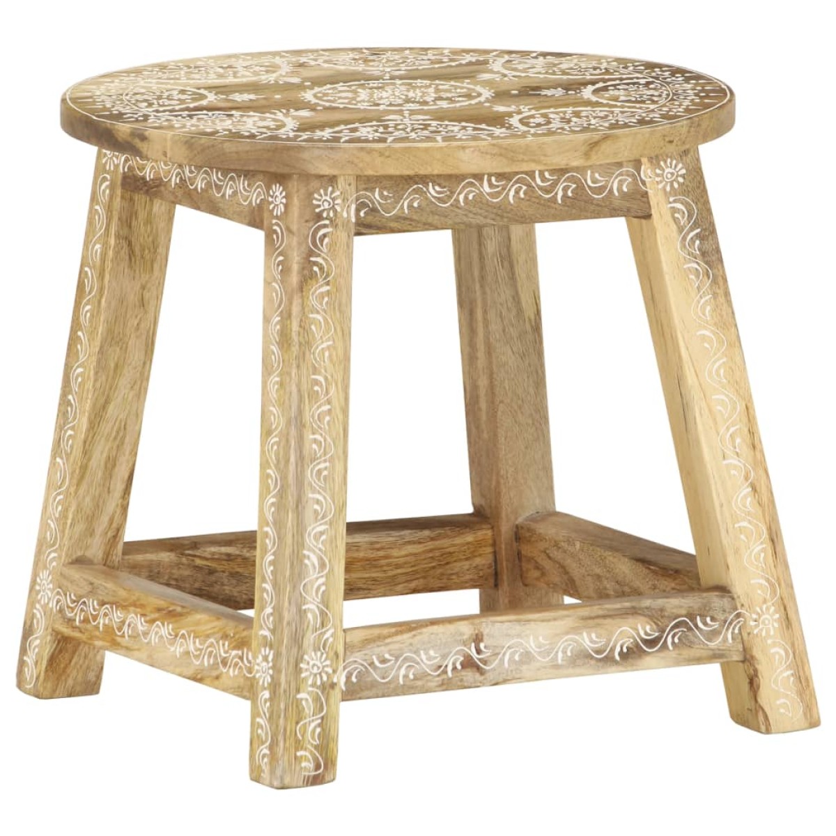 vidaXL Σκαμπό Ζωγραφισμένο στο Χέρι 38 x 38 x 35 εκ. Μασίφ Ξύλο Μάνγκο