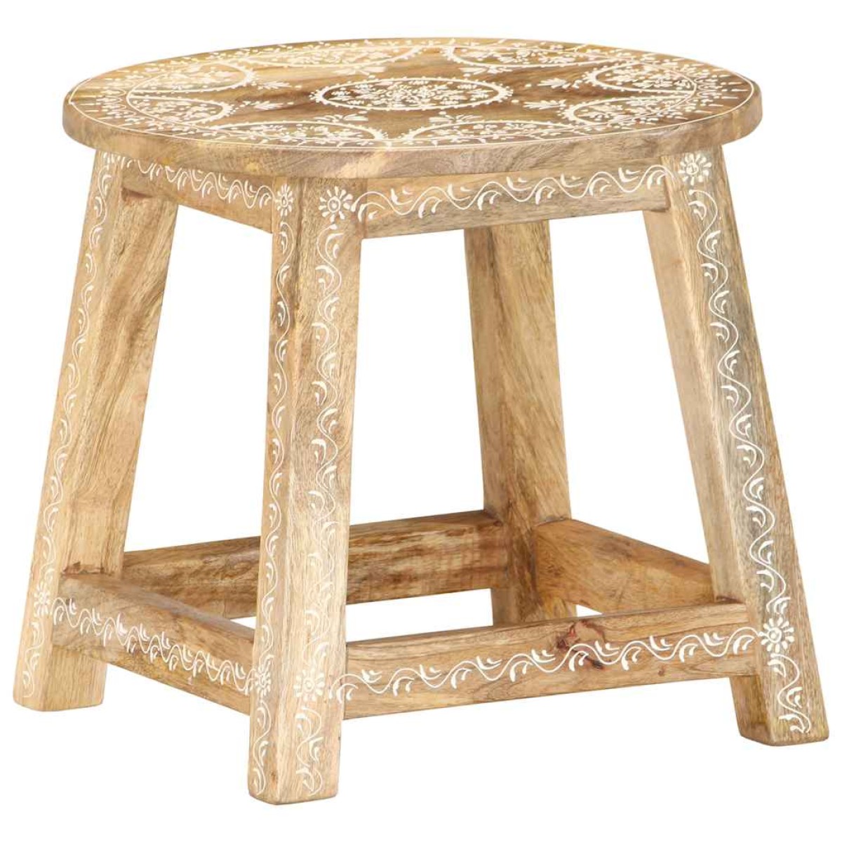 vidaXL Σκαμπό Ζωγραφισμένο στο Χέρι 38 x 38 x 35 εκ. Μασίφ Ξύλο Μάνγκο